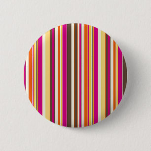 Fett farbiges rosa, orange-braune Streifen Muster Button