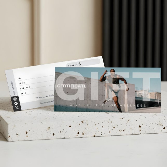 Fett-Fitness Vollständiges Foto-Geschenkgutachten (Bold Fitness Full Photo Design Gift Certificate)