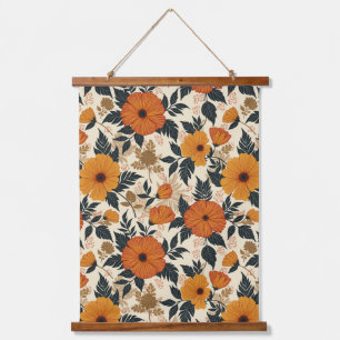Fett floral Geometry Tapestry Wandteppich Mit Holzrahmen