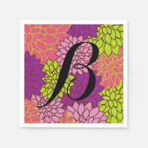 Fett floral in Lime Green Pink Lila Ihre Initial