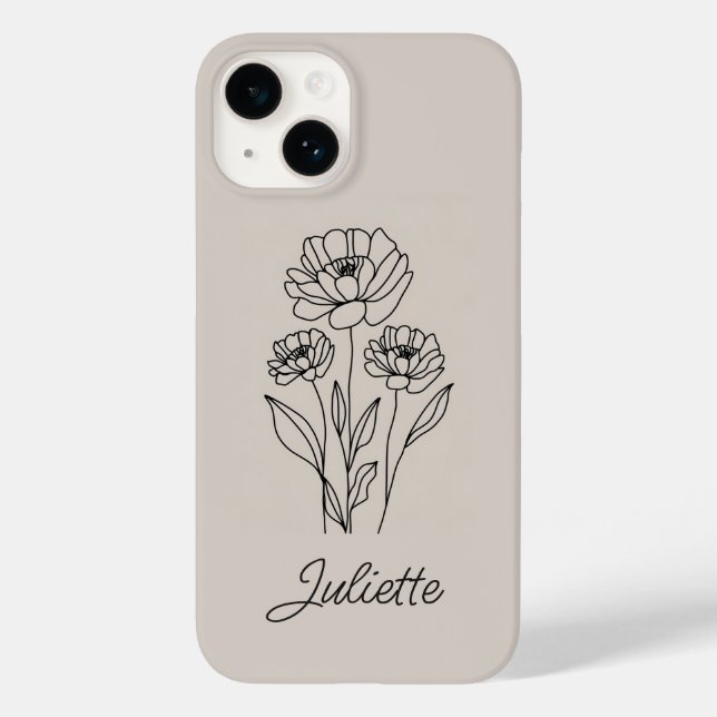 Fett floral line Art Minimalistisch Case-Mate iPhone Hülle (Rückseite)