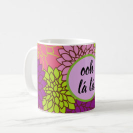 Fett Floral Ooh la la la la / Monogramm Pink Lila Kaffeetasse