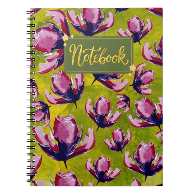 Fett floral Watercolor Notebook künstlerisches Des Notizblock (Vorderseite)