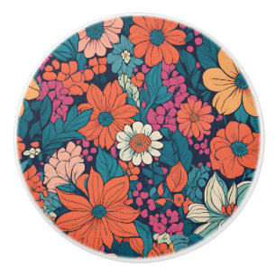 Fett florales Muster Moderne Blume Dekoration Keramikknauf