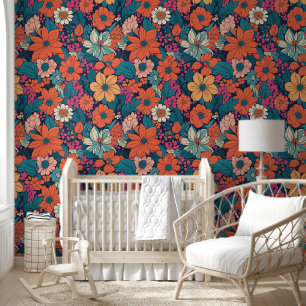 Fett florales Muster Moderne Blume Pegel und Klebe Tapete