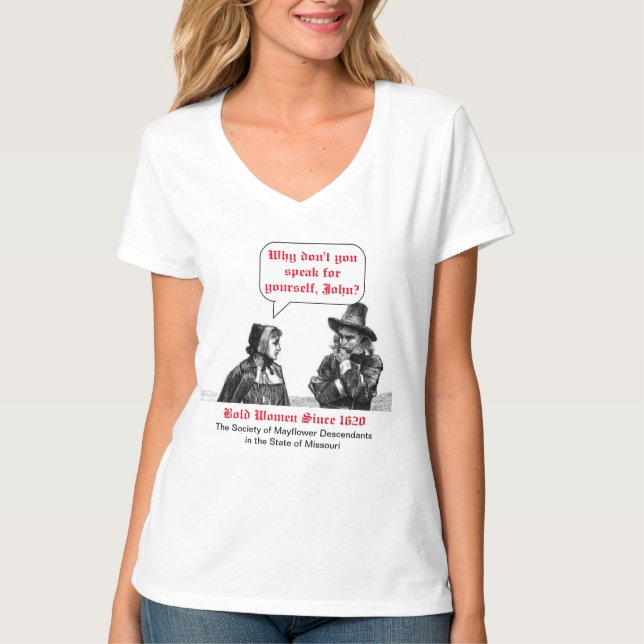 Fett Frauen seit 1620 (Mayflower Descendant) T-Shirt (Vorderseite)