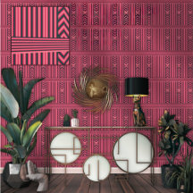 Fett Fuchsia Schwarz Chevron Streifen Luxus