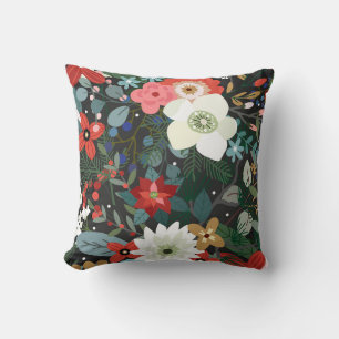 Fett Funky Farbige Blumen Dunkle Chic Moderne Tren Kissen