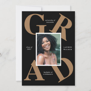 fett gedruckte Schrift Schulfarben Abschlussankünd Einladung