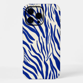 Fett gedruckter blauer Zebradruck: modernes minima iPhone 16 Pro Max Hülle