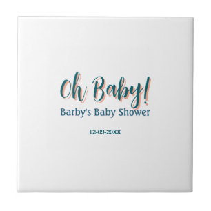 Fett gedruckter einfacher blauer Oh Baby Baby Show Fliese