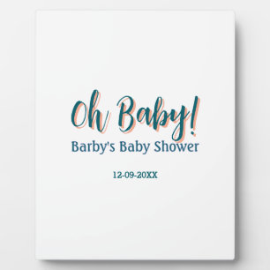Fett gedruckter einfacher blauer Oh Baby Baby Show Fotoplatte