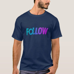 Fett gedrucktes "FOLLOW"-Typografie-T-Shirt – Vibr T-Shirt