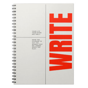 Fett gedrucktes rotes typografisches Notizbuch Jou Notizblock