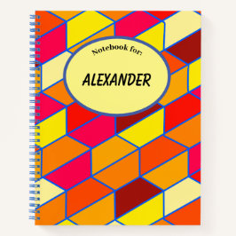 Fett gefärbtes symetrisches Muster Notizbuch