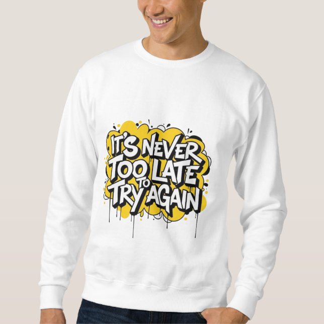Fett-Gelb- und Schwarztypografie-Design Sweatshirt (Vorderseite)