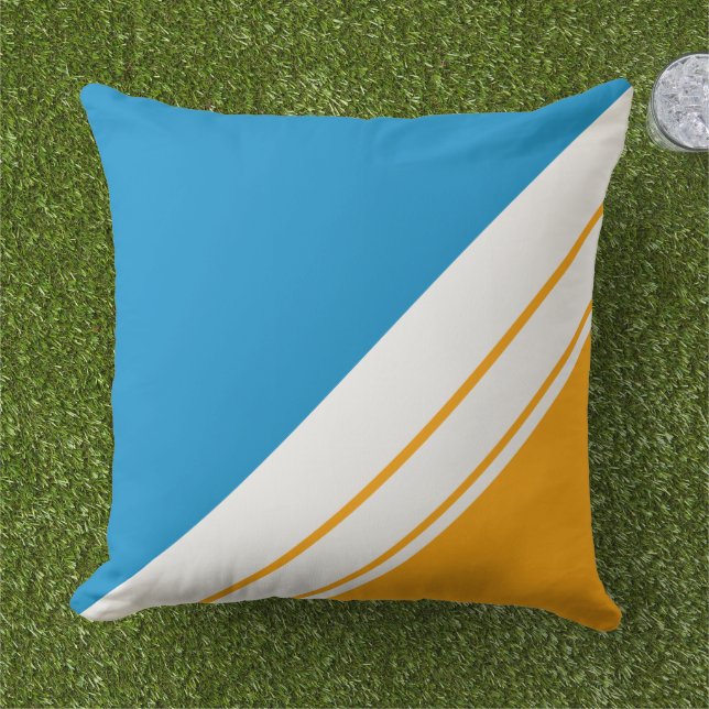 Fett Gelber Ozean Blau sporadisch Weiße schlanke S Kissen (Gras)