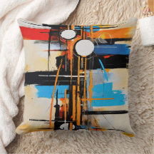 Fett Geometrisch Orange Blau Abstrakt Modernistisc