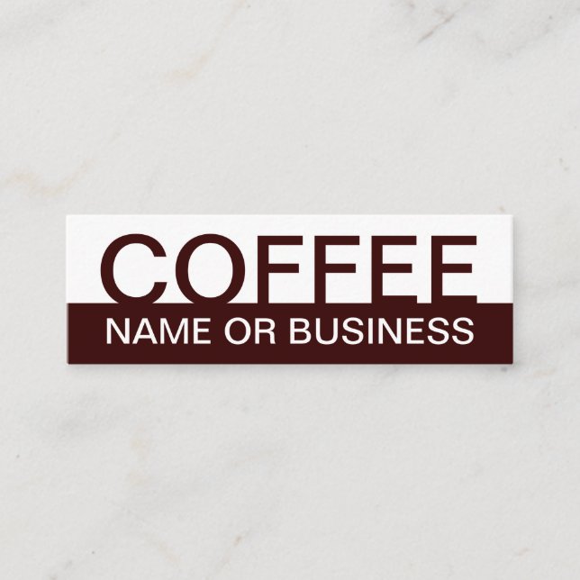 fett gestaltete KAFFEE-Farbe Mini Visitenkarte (Vorderseite)