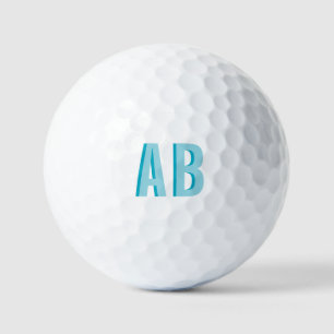 Fett gestapeltes Robin-Ei-Blau 2-Buchstaben-Monogr Golfball