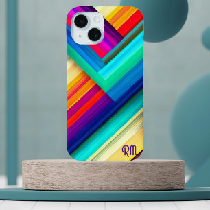 Fett gestreiftes Design mit Chevron und Initialen Case-Mate iPhone Hülle