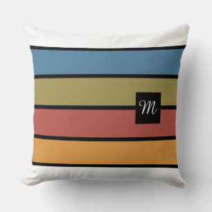 Fett gestreiftes Monogramm Kissen