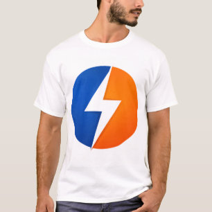 Fett geteiltes Blitz-Logo-Ring-Shirt – Blau T-Shirt