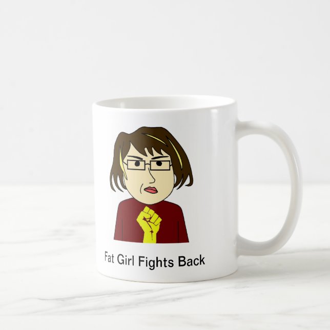 Fett-Girl-Kämpfe Zurück-Tasse Kaffeetasse (Rechts)