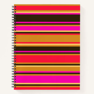 Fett Gold, Rot und Magenta Strip Notebook Notizbuch