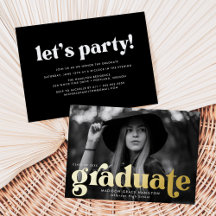 Fett Gold Typografy Graduation Party