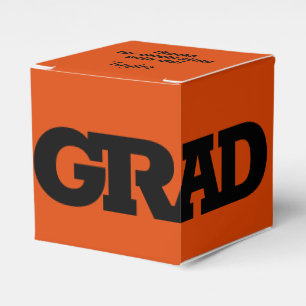 Fett GRAD Black and Orange Graduation Party Geschenkschachtel