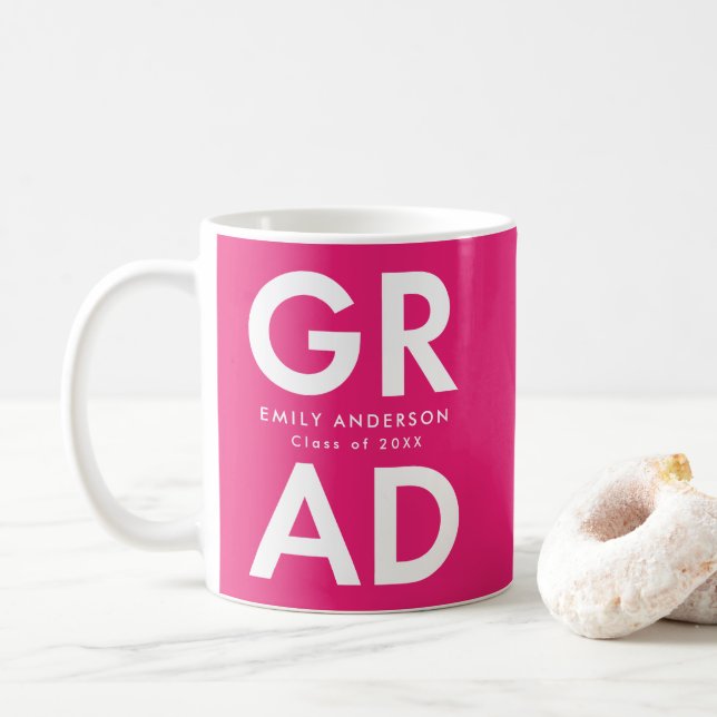 Fett Grad Hot Pink Abschluss Kaffeetasse (Mit Donut)