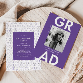 Fett Grad Lila Foto Graduation Party Einladung