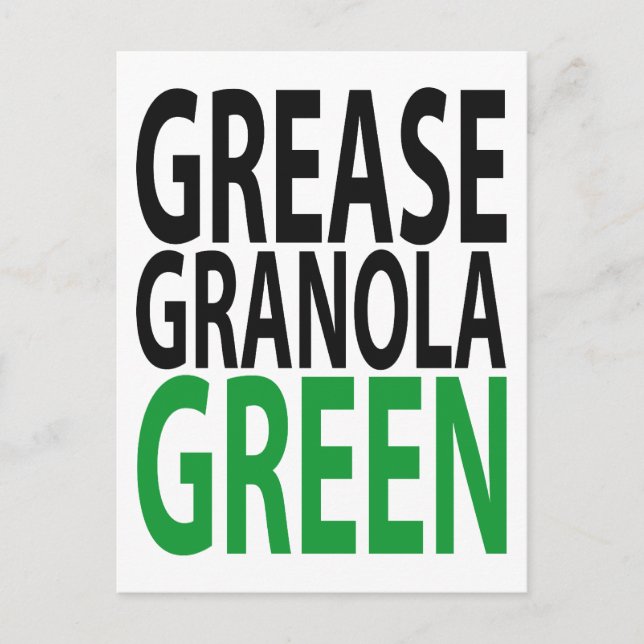 Fett, Granola, GREEN! Postkarte (Vorderseite)