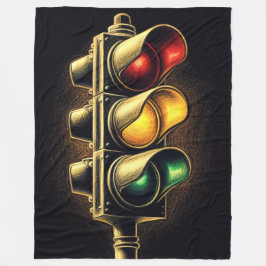 Fett Graphic Stoplight on Black Fleecedecke