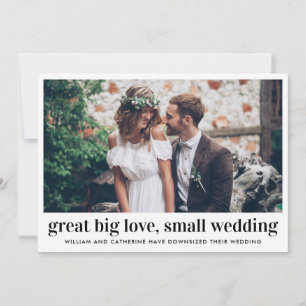 Fett Große Liebe Kleine Hochzeit Downsized Foto Ankündigung