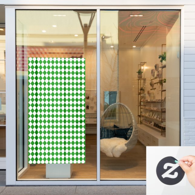 Fett-grün-weißes Chevron-Muster Fensteraufkleber (Schaufenster)
