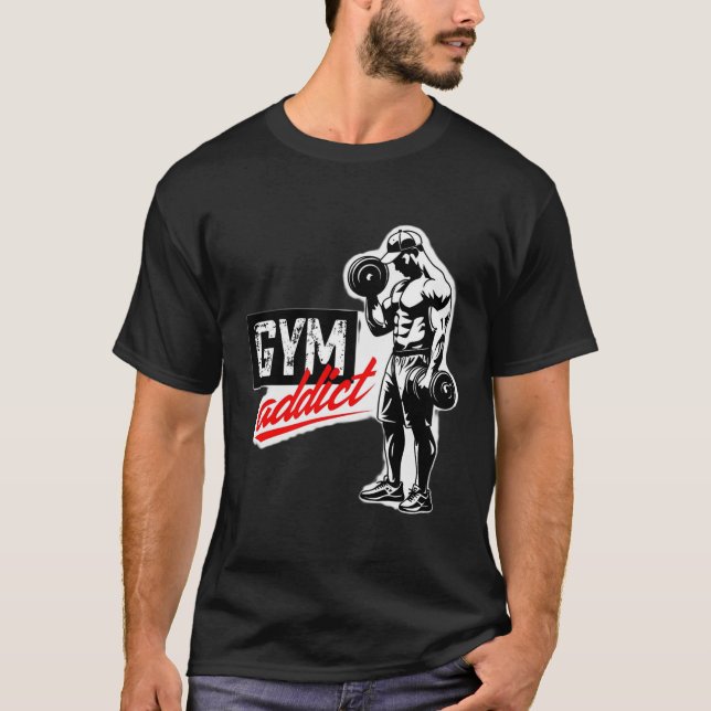 Fett Gym Addict Silhouette Weightlift T - Shirt (Vorderseite)