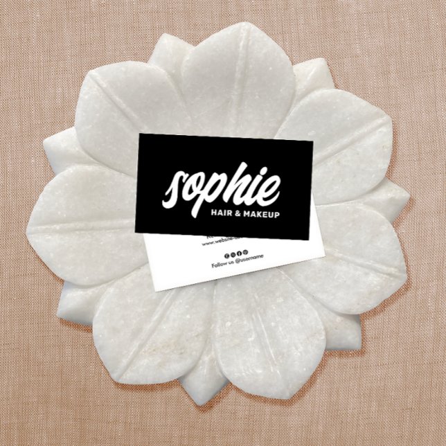 Fett handgeschriebenes Brush Script Black Beauty Visitenkarte (Von Creator hochgeladen)