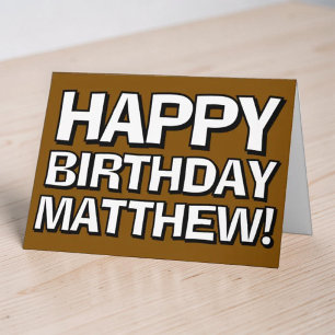 Fett Happy Birthday Benutzerdefinierter Name Gebur Karte