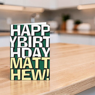 Fett Happy Birthday Benutzerdefinierter Name Gebur Karte