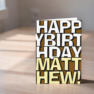 Fett Happy Birthday Benutzerdefinierter Name Gebur Karte