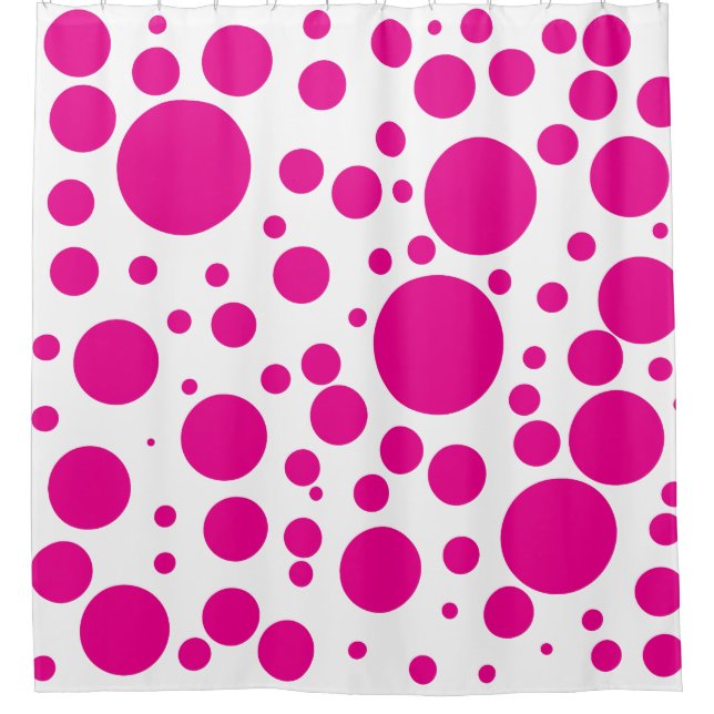 Fett heißrosa Polka Dots Duschvorhang (Vorderseite)