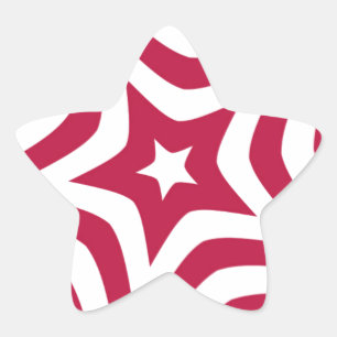 Fett & hell Rot & Weißer Stern in einem Vector-Mus Stern-Aufkleber
