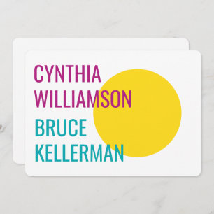 Fett heller Neon Pink Gelb Türkis Rett Datum Einladung