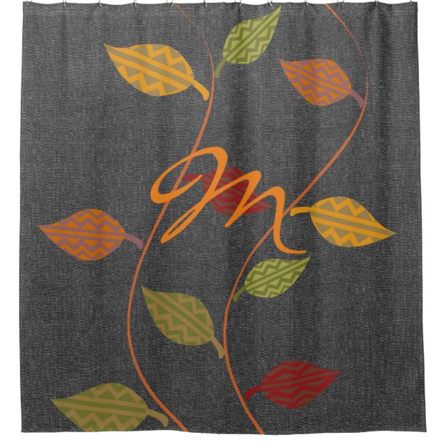 Fett hintere Branchen Custom Monogram Duschvorhang (Vorderseite)