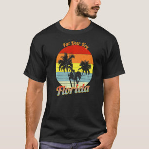 Fett Hirschschlüssel Florida Retro Tropische Palme T-Shirt