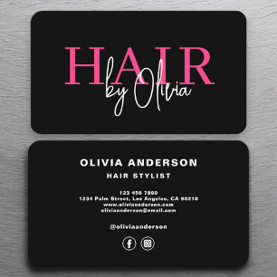 Fett Hot Pink Hair Stylist Modern Visitenkarte