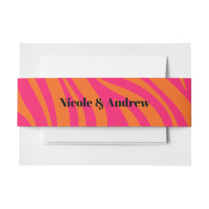 Fett Hot Pink und Orange Abstrakt mit Namen Einladungsbanderole