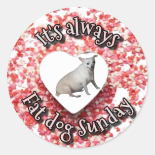 Fett-Hund-Aufkleber Runder Aufkleber